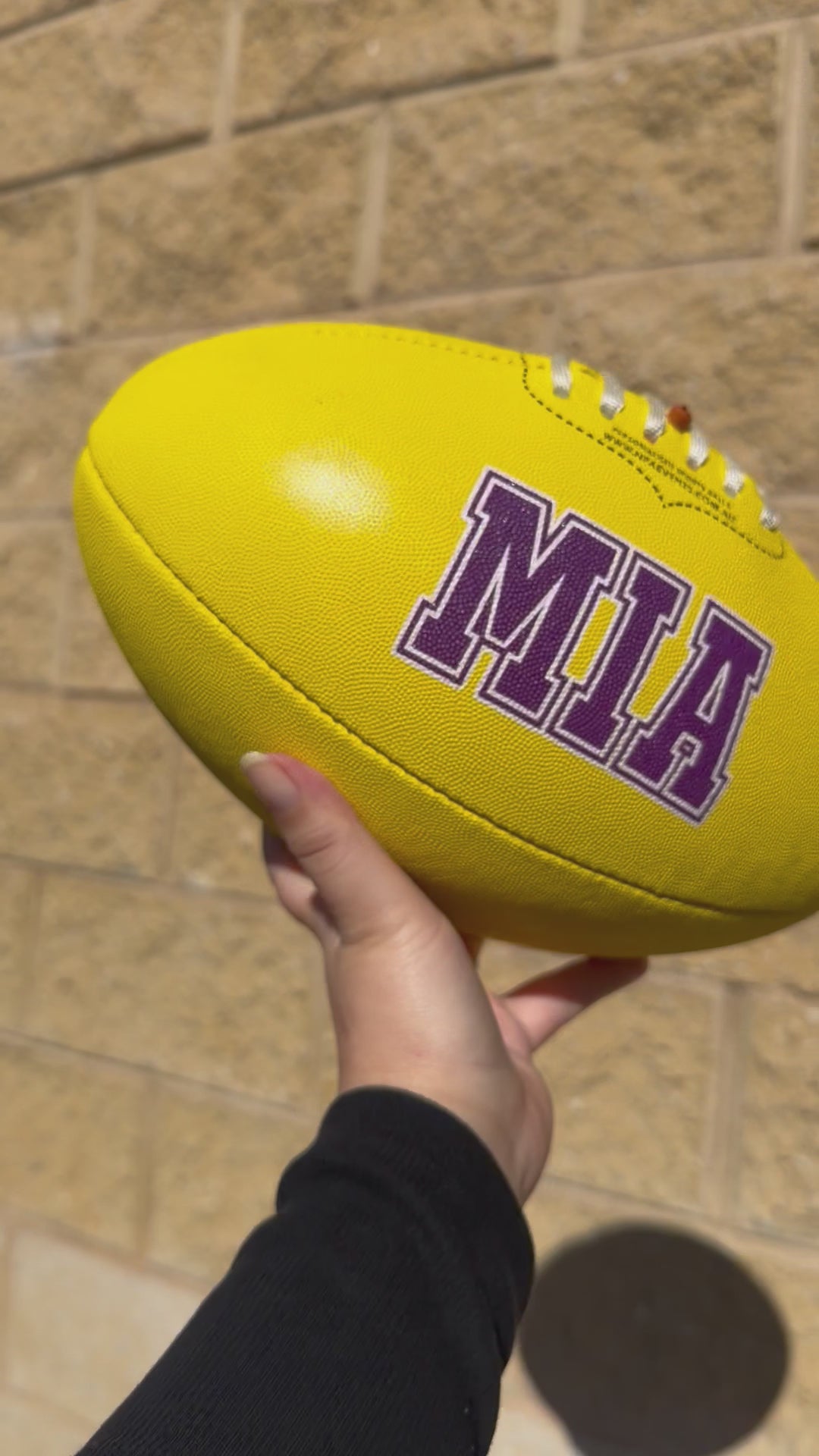 Personalised Mi-Ball AFL Football - Yellow (Size 5)