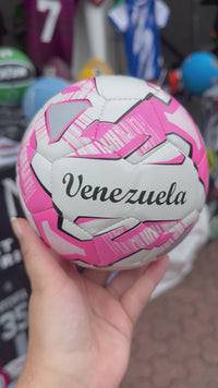 Load and play video in Gallery viewer, Mini Personalised Mi-Ball Pink Soccer Ball (Mini Size)
