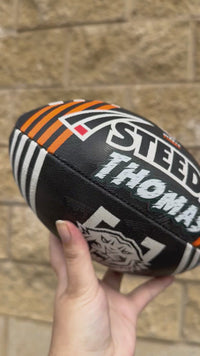 Load and play video in Gallery viewer, Personalised Wests Tigers Official NRL Ball (11inch mini ball)
