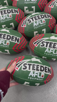 Load and play video in Gallery viewer, Personalised South Sydney Rabbitohs Official NRL Ball (11inch mini ball)
