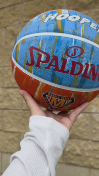 Load and play video in Gallery viewer, Personalised Spalding Rubber Basketball Rocky Desert Orange Marble (Size 6, 7)

