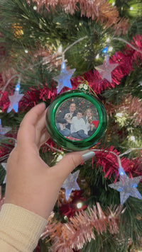 Load and play video in Gallery viewer, Personalised Green Christmas Bauble
