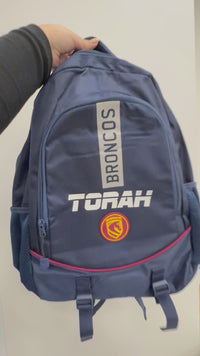 Load and play video in Gallery viewer, Personalised Brisbane Broncos Official NRL Backpack
