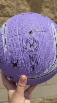 Load and play video in Gallery viewer, Personalised Gilbert Phoenix Netball Lilac (SIZE 5)
