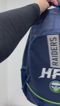 Load and play video in Gallery viewer, Personalised Canberra Raiders Official NRL Backpack
