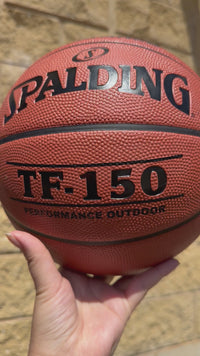 Load and play video in Gallery viewer, Personalised Spalding Brown Rubber Basketball (Size 7) TF-150
