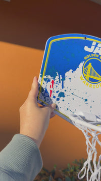 Load and play video in Gallery viewer, Personalised Wilson NBA Team Mini Basketball Hoop (Golden State Warriors)
