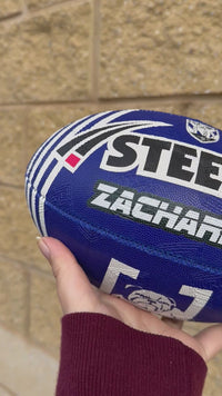 Load and play video in Gallery viewer, Personalised Canterbury Bulldogs Official NRL Ball (11inch mini ball)
