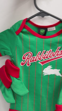 Load and play video in Gallery viewer, Personalised South Sydney Rabbitohs NRL Lullaby 3pc Baby Gift Set
