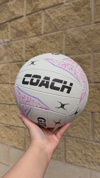 Load and play video in Gallery viewer, Personalised Gilbert Phoenix Netball White (SIZE 5)
