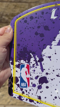 Load and play video in Gallery viewer, Personalised Wilson NBA Team Mini Basketball Hoop (LA Lakers)
