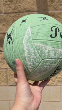 Load and play video in Gallery viewer, Personalised Gilbert Phoenix Mint Netball (SIZE 5)
