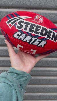 Load and play video in Gallery viewer, Personalised Sydney Roosters Official NRL Ball (11inch mini ball)
