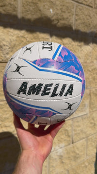 Load and play video in Gallery viewer, Personalised 2027 Gilbert Gripsure Match Netball (SIZE 5)
