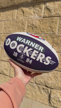 Load and play video in Gallery viewer, Personalised AFL Official Fremantle Dockers Club Football (Size 5)
