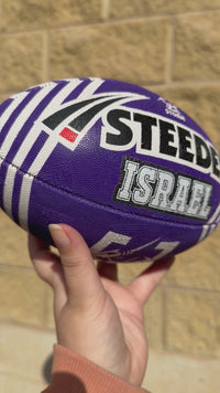 Load and play video in Gallery viewer, Personalised Melbourne Storm Official NRL Ball (11inch mini ball)
