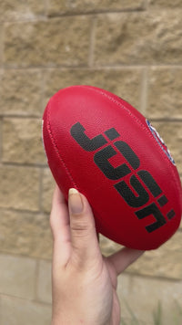 Load and play video in Gallery viewer, Personalised Sherrin AFL Red Mini Football (Mini Size)

