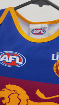 Load and play video in Gallery viewer, Personalised Brisbane Lions AFL Toddler Guernsey
