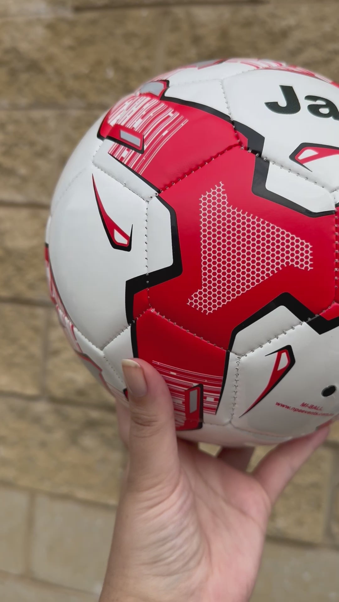 Personalised Mi-Ball Red Soccer Ball (Size 3, 4, 5)
