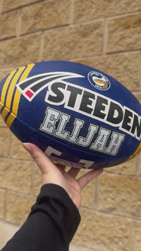 Load and play video in Gallery viewer, Personalised Limited Edition Parramatta Eels Official NRL Ball (Size 5)
