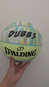 Load and play video in Gallery viewer, Personalised Spalding Pastel Marble Glow Basketball (Size 5, 6)
