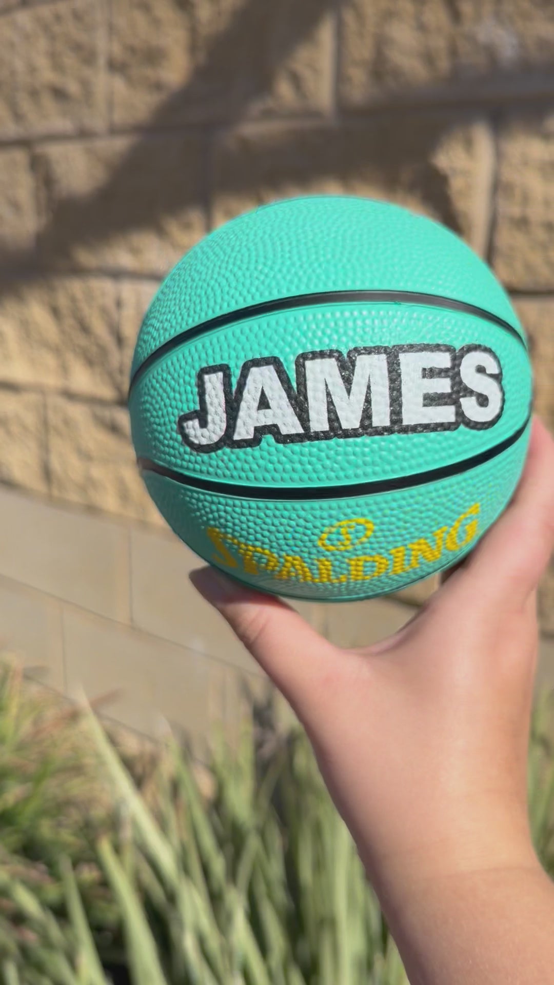 Personalised Mini Teal Spalding Basketball (Size 1)