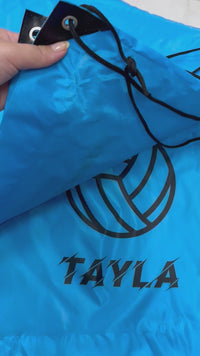 Load and play video in Gallery viewer, Personalised Netball Drawstring Bag
