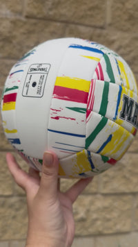 Load and play video in Gallery viewer, Personalised Spalding White Marble Volleyball (Size 5)
