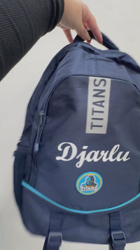 Load and play video in Gallery viewer, Personalised Gold Coast Titans Player Pack Bundle (Official Ball + Backpack + Ball Pump)

