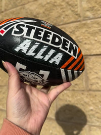 Load and play video in Gallery viewer, Personalised Wests Tigers Official NRL Ball (11inch mini ball)
