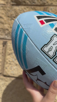 Load and play video in Gallery viewer, Personalised Cronulla Sharks Official NRL Ball (Size 5)
