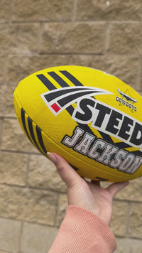 Load and play video in Gallery viewer, Personalised North Qld Cowboys Official NRL Ball (Size 5)
