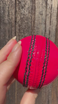Load and play video in Gallery viewer, Personalised Pink Cricket Ball
