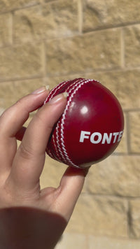 Load and play video in Gallery viewer, Personalised Red Cricket Ball
