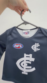 Load and play video in Gallery viewer, Personalised Carlton Blues AFL Toddler Guernsey
