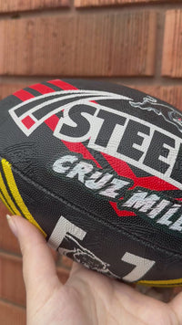 Load and play video in Gallery viewer, Personalised Penrith Panthers Official NRL Ball (11inch mini ball)
