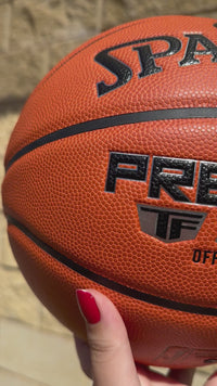 Load and play video in Gallery viewer, Personalised Spalding Precision TF-1000 Composite Leather Basketball (Size 5, 6, 7) - 7 Day Dispatch

