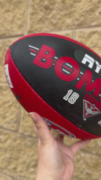 Load and play video in Gallery viewer, Personalised AFL Official Essendon Bombers Club Football (Size 5)
