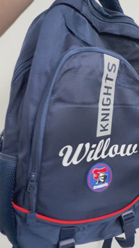 Load and play video in Gallery viewer, Personalised Newcastle Knights Official NRL Backpack
