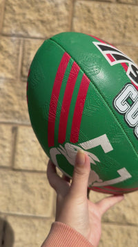 Load and play video in Gallery viewer, Personalised South Sydney Rabbitohs Official NRL Ball (Size 5)

