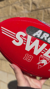 Load and play video in Gallery viewer, Personalised AFL Official Sydney Swans Club Football (Size 5)

