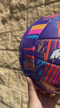 Load and play video in Gallery viewer, Personalised Spalding Purple Marble Volleyball (Size 5)
