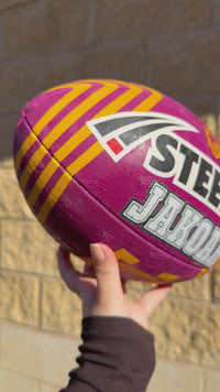 Load and play video in Gallery viewer, Personalised Brisbane Broncos Official NRL Ball (Size 5) - 3 Day Dispatch
