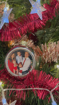 Load and play video in Gallery viewer, Personalised Silver Christmas Bauble

