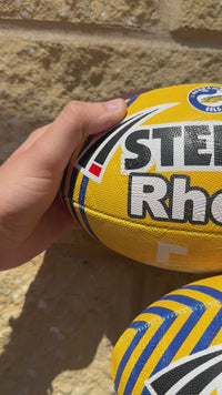 Load and play video in Gallery viewer, Personalised Parramatta Eels Official NRL Ball (11inch mini ball)
