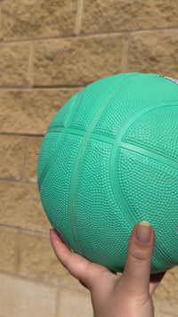 Load and play video in Gallery viewer, Personalised Spalding Rubber Teal Highlight Rush Basketball (Size 5, 6)
