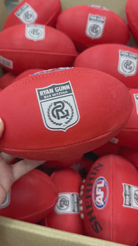 Load and play video in Gallery viewer, Personalised Sherrin AFL Red Mini Football (Mini Size)
