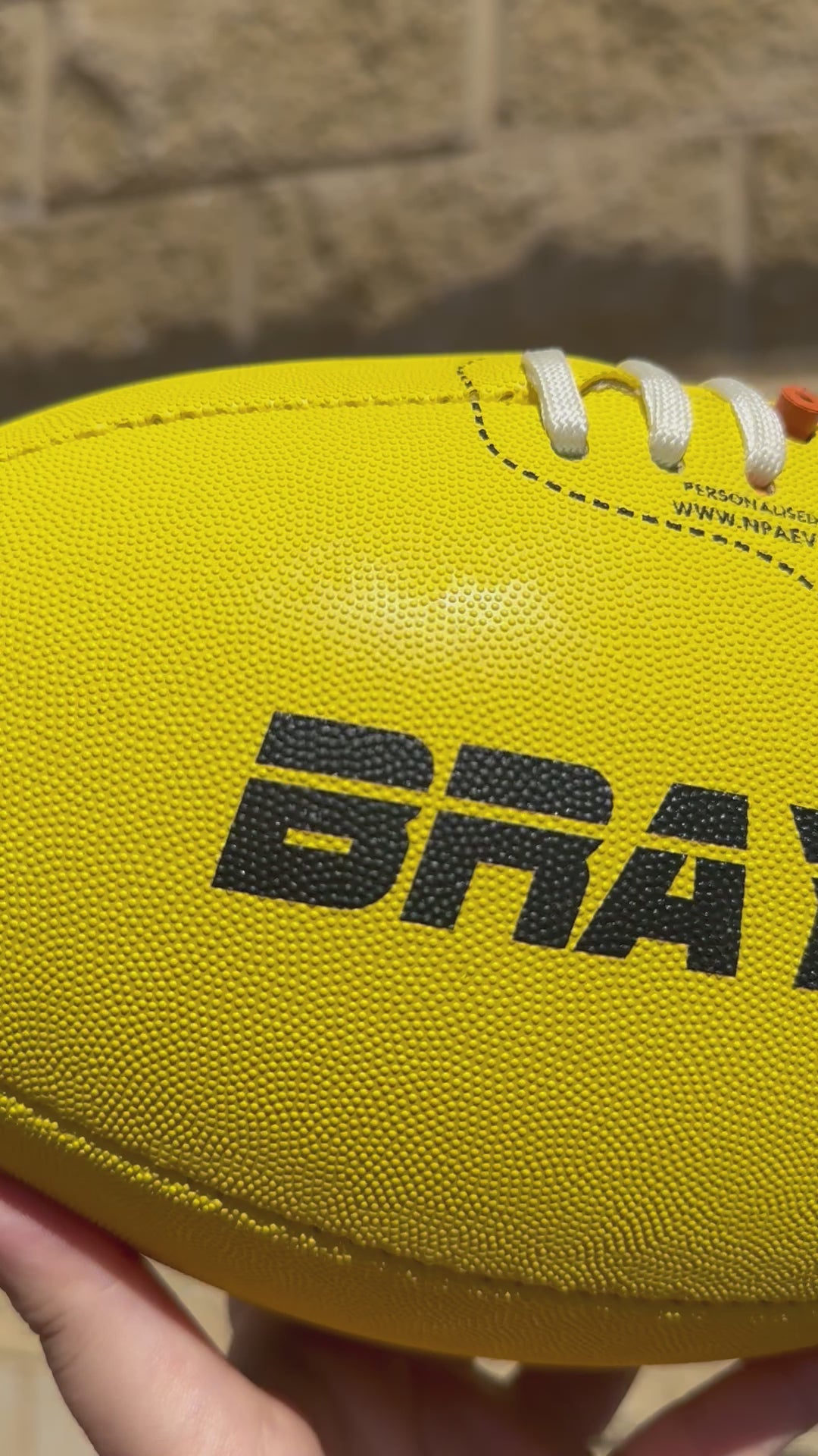 Personalised Mi-Ball AFL Football - Yellow (Size 5)