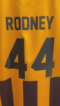 Load and play video in Gallery viewer, Personalised Hawthorn Hawks AFL Guernsey
