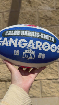 Load and play video in Gallery viewer, Personalised AFL Official North Melbourne Kangaroos Club Football (Size 5)
